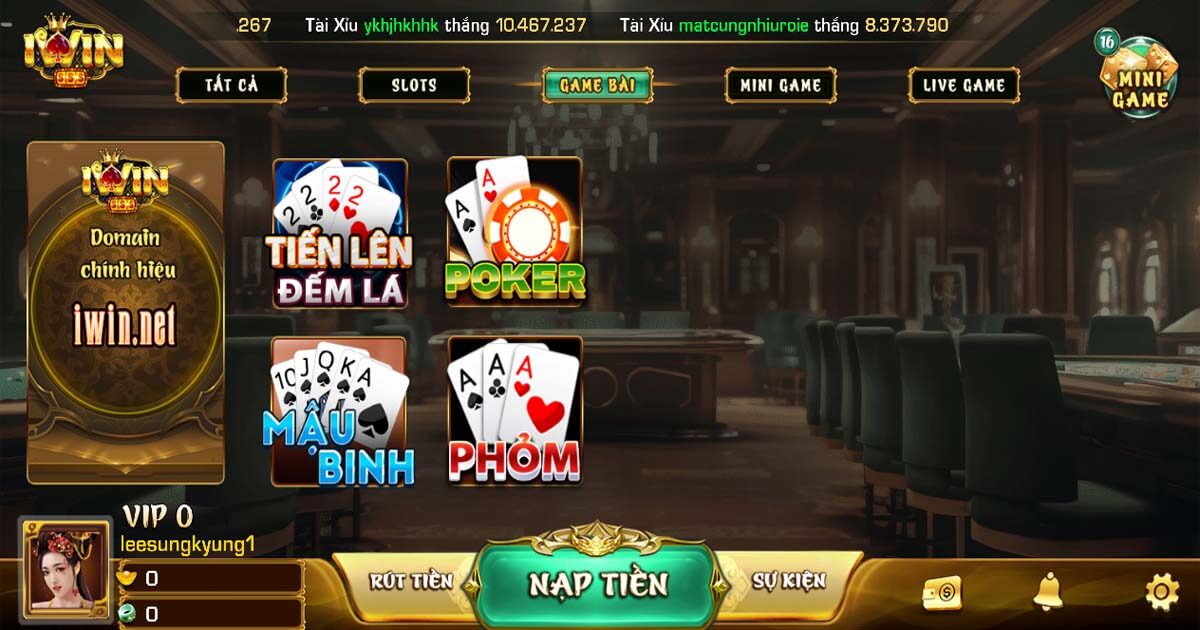 Game bài tại Iwin Club do Evolution Gaming phát hành