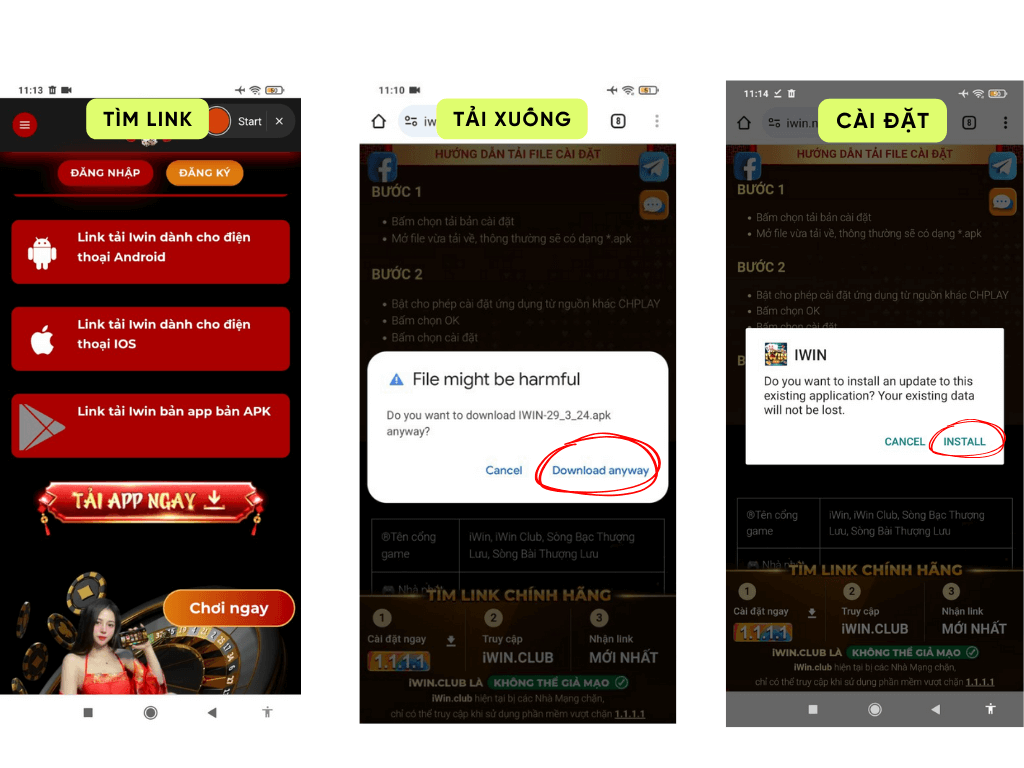 Tải Iwin Club trên điện thoại hệ điều hành Android 